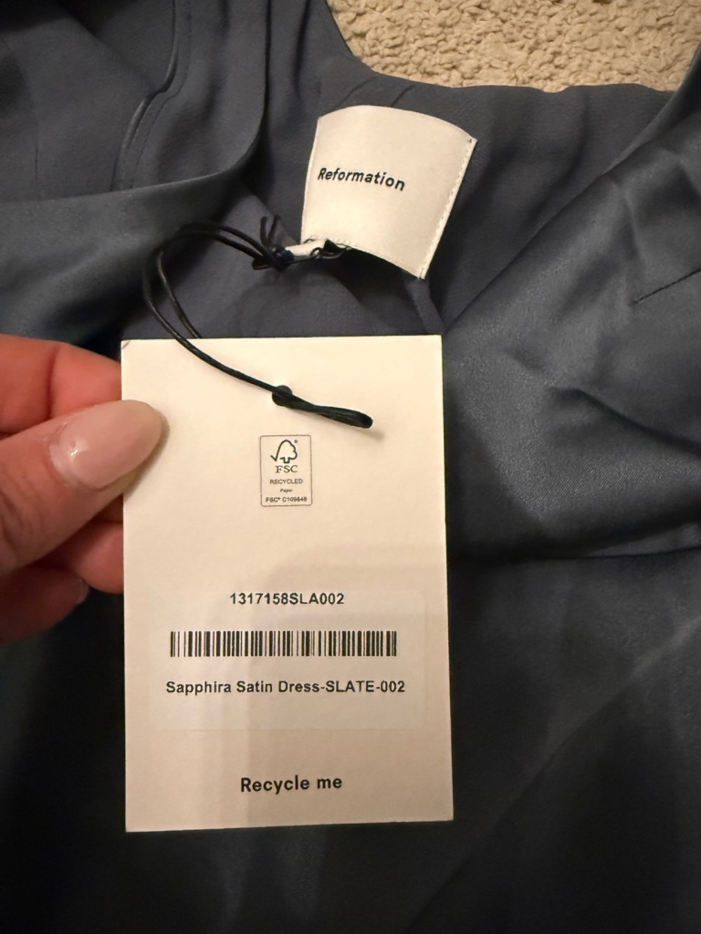 Reformation Teal Satin Scoop-Neck Maxi Gown - Picture 4 of 4
